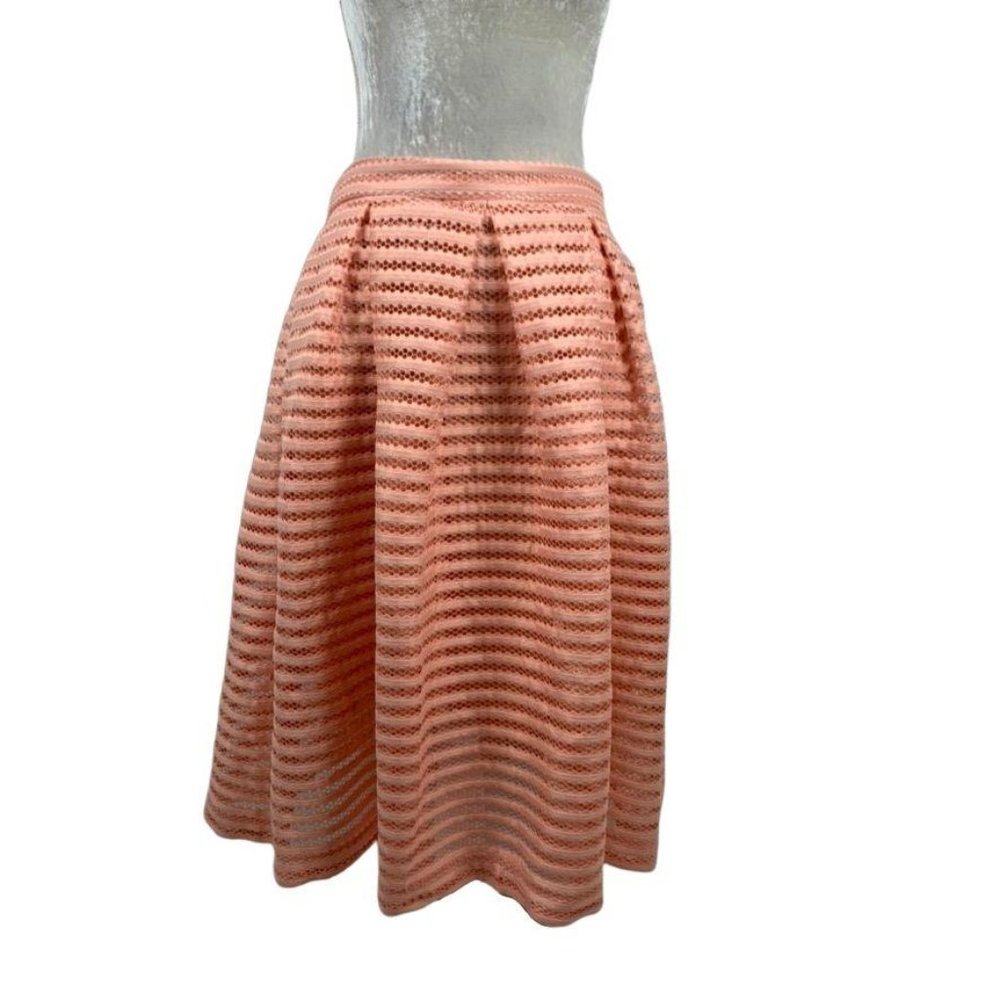 New‎ York & Company Full Midi Skirt Eyelets Pleats